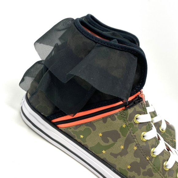 Converse Chuck TAS Party Hi Green Canvas Sneakers Women's Size 8 659994C - Picture 4 of 9